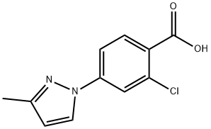 2-Chloro-4-(3-Methyl-1H-pyrazol-1-yl)benzoic acid 구조식 이미지