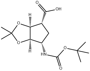 (1R,3S,4R,6S)-N-BOC-6-AMINO-2,2-DIMETHYLTETRAHYDROCYCLOPENTA[1.3]DIOXOLE-4-CARB ACID 구조식 이미지