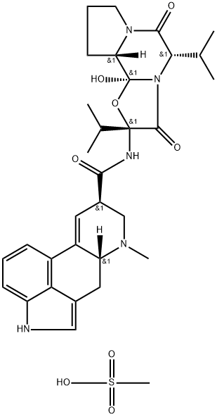 12'-hydroxy-2',5'alpha-diisopropylergotaman-3',6',18-trione methanesulphonate  Structure