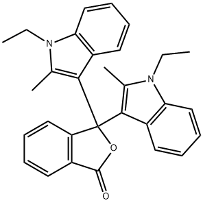 3,3-bis(1-ethyl-2-methyl-1H-indol-3-yl)phthalide  Structure