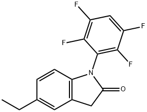 5-Ethyl-1,3-dihydro-1-(2,3,5,6-tetrafluorophenyl)-2H-indol-2-one 구조식 이미지