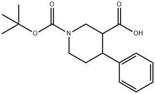 1-(TERT-부톡시카르보닐)-4-페닐피페리딘-3-카르복실산 구조식 이미지