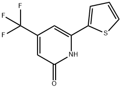3-Cyano-6-(2-thienyl)-4-trifluoromethyl-2(1H)-pyridone 구조식 이미지