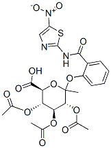 메틸1-[[2-N-(5-니트로티아졸릴)카르복사미도]페닐]-2,3,4-트리-O-아세틸-D-글루코피라누로네이트 구조식 이미지