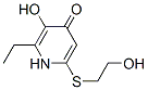 4(1H)-Pyridinone, 2-ethyl-3-hydroxy-6-[(2-hydroxyethyl)thio]- (9CI) Structure