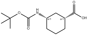 BOC-(+/-)-CIS-3-AMINOCYCLOHEXANE-1-CARBOXYLIC ACID Structure