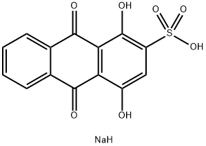 sodium 9,10-dihydro-1,4-dihydroxy-9,10-dioxoanthracene-2-sulphonate Structure