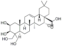 2β,3β,16α,23,24-Pentahydroxyolean-12-en-28-oic acid 구조식 이미지