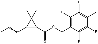 2,2-디메틸-3-(1-프로페닐)시클로프로판카르복실산(2,3,5,6-테트라플루오로-4-메틸페닐)메틸에스테르 구조식 이미지