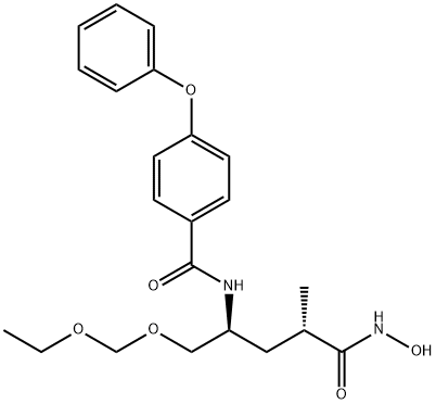 N-[(1S,3S)-1-[(ETHOXYMETHOXY)METHYL]-4-(HYDROXYAMINO)-3-METHYL-4-OXOBUTYL]-4-PHENOXYBENZAMIDE 구조식 이미지