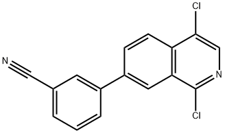 3-(1,4-DICHLORO-1,2-DIHYDROISOQUINOLIN-7-YL)벤조니트릴 구조식 이미지