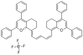 8-(5-(6,7-DIHYDRO-2,4-DIPHENYL-5H-1-BENZOPYRAN-8-YL)-2,4-PENTADIENYLIDENE)-5,6,7,8-TETRAHYDRO- 2,4-DIPHENYL-1-BENZOPYRYLIUM TETRAFLUOROBORATE 구조식 이미지