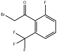 2-Bromo-2'-fluoro-6'-(trifluoromethyl)acetophenone, 2-Bromo-1-[2-fluoro-6-(trifluoromethyl)phenyl]ethan-1-one 구조식 이미지