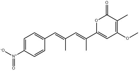 6-[(1E,3E)-1,3-Dimethyl-4-(4-nitrophenyl)-1,3-butadienyl]-4-methoxy-3-methyl-2H-pyran-2-one 구조식 이미지