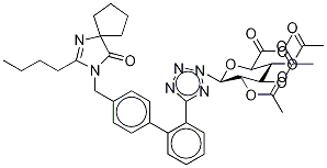 Irbesartan N-β-D-2,3,4-Tri-O-acetyl-glucuronide Methyl Ester Structure