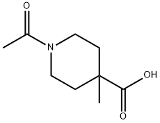 4-Piperidinecarboxylic  acid,  1-acetyl-4-methyl- Structure