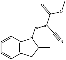 methyl 2-cyano-3-(2,3-dihydro-2-methyl-1H-indol-1-yl)acrylate 구조식 이미지