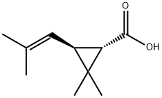 (1S-trans)-2,2-dimethyl-3-(2-methylprop-1-enyl)cyclopropanecarboxylic acid 구조식 이미지