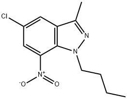 1H-INDAZOLE, 1-BUTYL-5-CHLORO-3-METHYL-7-NITRO- Structure