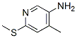 3-피리딘아민,4-메틸-6-(메틸티오)- 구조식 이미지