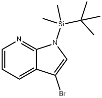1H-Pyrrolo[2,3-b]pyridine, 3-bromo-1-[(1,1-dimethylethyl)dimethylsilyl]- 구조식 이미지