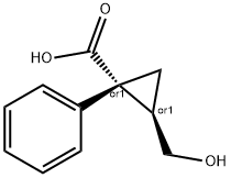 trans-2-(Hydroxymethyl)-1-phenylcyclopropanecarboxylic acid Structure