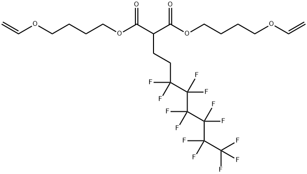 Propanedioic acid, (3,3,4,4,5,5,6,6,7,7,8,8,8-tridecafluorooctyl)-, bis4-(ethenyloxy)butyl ester Structure