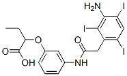 2-[3-[[2-(3-amino-2,4,6-triiodo-phenyl)acetyl]amino]phenoxy]butanoic acid 구조식 이미지