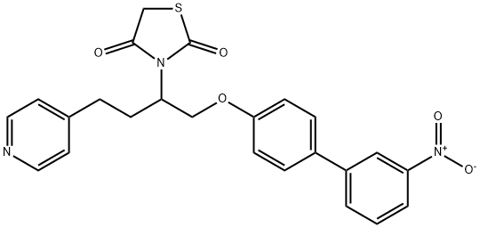 3-[1-[[(3μ-nitro[1,1μ-biphenyl]-4-yl)oxy]methyl]-3-(4-pyridinyl)propyl]-2,4-thiazolidinedione 구조식 이미지