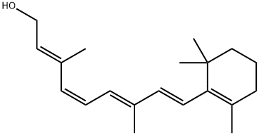 (2E,4Z,6E,8E)-3,7-dimethyl-9-(2,6,6-trimethyl-1-cyclohexenyl)nona-2,4,6,8-tetraen-1-ol 구조식 이미지
