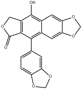 5-(1,3-Benzodioxol-5-yl)-9-hydroxyfuro[3',4':6,7]naphtho[2,3-d]-1,3-dioxol-6(8H)-one Structure