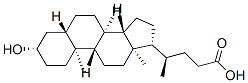 (4R)-4-[(3S,5S,8R,9S,10S,13R,14S,17R)-3-hydroxy-10,13-dimethyl-2,3,4,5,6,7,8,9,11,12,14,15,16,17-tetradecahydro-1H-cyclopenta[a]phenanthren-17-yl]pentanoic acid Structure