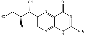 (-)-2-Amino-6-[(1S,2R)-1,2,3-trihydroxypropyl]pteridine-4(1H)-one 구조식 이미지