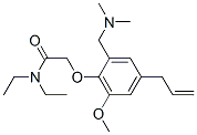 2-[[4-알릴-2-(N,N-디메틸아미노메틸)-6-메톡시페닐]옥시]-N,N-디에틸아세트아미드 구조식 이미지