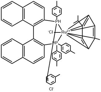 Chloro[(S)-(-)-2,2'-bis(di-p-tolylphosphino)-1,1'-binaphthyl](p-cymene)ruthenium(II)chloride 구조식 이미지