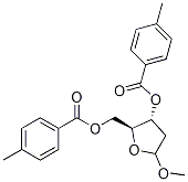 (2S,3R)-5-Methoxy-2-(((4-methylbenzoyl)oxy)methyl)-tetrahydrofuran-3-yl 4-methylbenzoate Structure