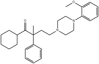 1-BUTANONE, 1-CYCLOHEXYL-4-[4-(2-METHOXYPHENYL)-1-PIPERAZINYL]-2-METHYL-2-PHENYL-, DIHYDROCHLORIDE Structure