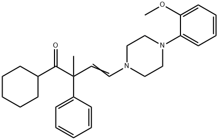 3-Buten-1-one, 1-cyclohexyl-4-[4-(2-Methoxyphenyl)-1-piperazinyl]-2-Methyl-2-phenyl- 구조식 이미지