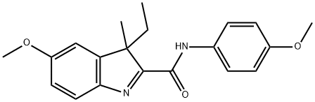 3-Ethyl-5-methoxy-N-(p-methoxyphenyl)-3-methyl-3H-indole-2-carboxamide Structure