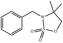 1,2,3-Oxathiazolidine, 4,4-dimethyl-3-(phenylmethyl)-, 2,2-dioxide 구조식 이미지