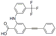 Benzoic  acid,  4-(phenylethynyl)-2-[[3-(trifluoromethyl)phenyl]amino]-  (9CI) Structure