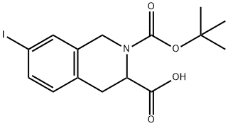 2-BOC-7-IODO-1,2,3,4-TETRAHYDROISOQUINOLINE-3-CARBOXYLIC ACID Structure