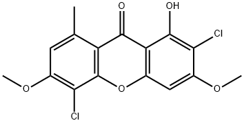 2,5-dichloro-1-hydroxy-3,6-dimethoxy-8-methyl-xanthen-9-one Structure