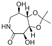 5H-1,3-Dioxolo[4,5-d]azepin-5-one, hexahydro-4,8-dihydroxy-2,2-dimethyl-, (3aR,4R,8R,8aS)- (9CI) 구조식 이미지