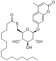 4-메틸룸벨리페릴6-티오팔미테이트-BD-글루코피라노사이드 구조식 이미지