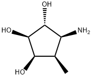 1,2,3-Cyclopentanetriol,4-amino-5-methyl-,(1R,2R,3R,4S,5R)-(9CI) 구조식 이미지