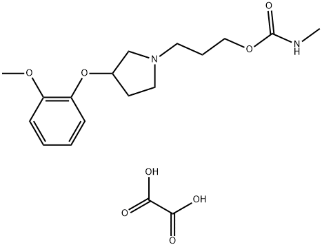 1-Pyrrolidinepropanol, 3-(o-methoxyphenoxy)-, methylcarbamate (ester),  oxalate (1:1) Structure