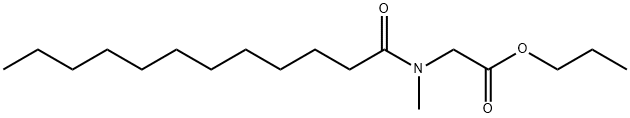 글리신,N-메틸-N-(1-옥소도데실)-,프로필에스테르 구조식 이미지