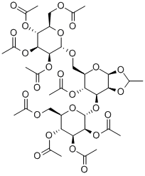 O-2,3,4,6-Tetra-O-acetyl-a-D-mannopyranosyl-(1-3)-O-[2,3,4,6-tetra-O-acetyl-a-D-mannopyranosyl-(1-6)]-1,2-O-ethylidene--D-mannopyranose Acetate 구조식 이미지