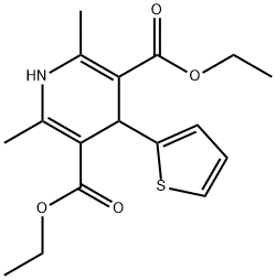 diethyl 2,6-dimethyl-4-thiophen-2-yl-1,4-dihydropyridine-3,5-dicarboxylate 구조식 이미지